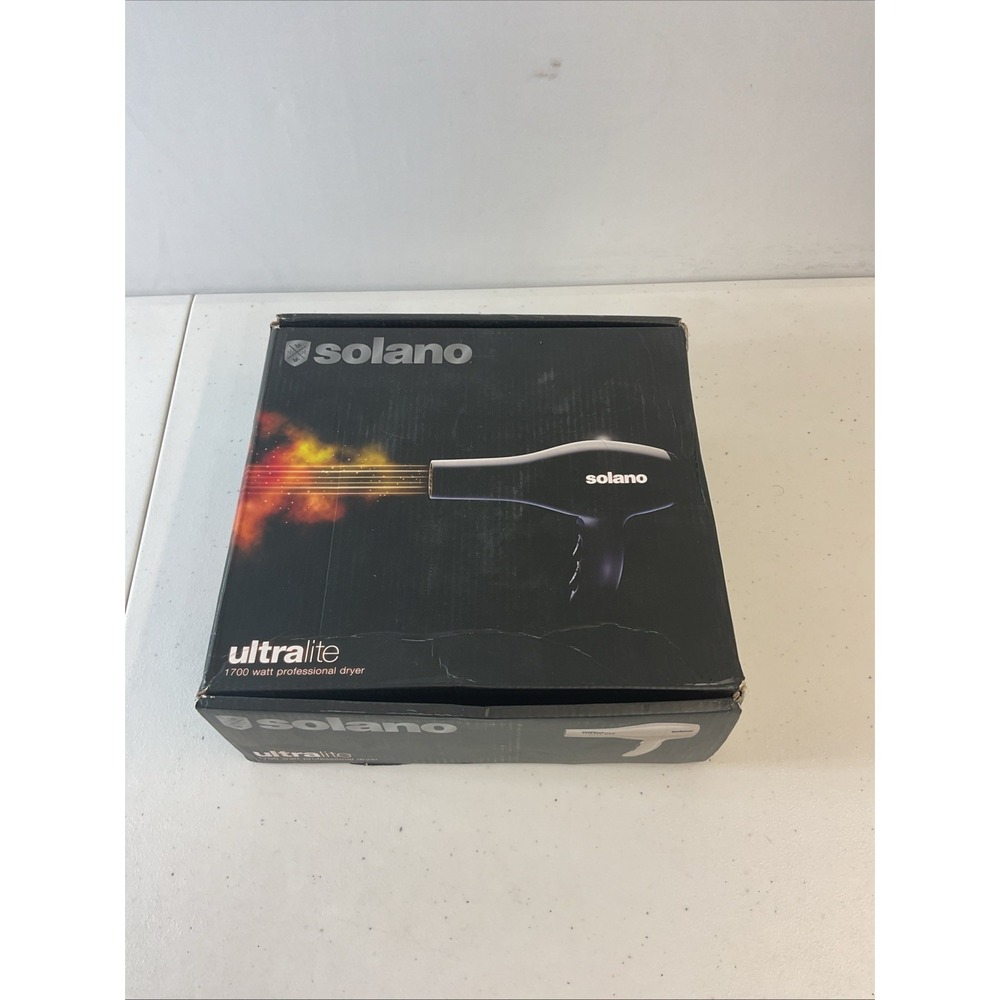 New Solano Turbo UltraLite Professional Hair Blow Dryer white 1700 watt‎